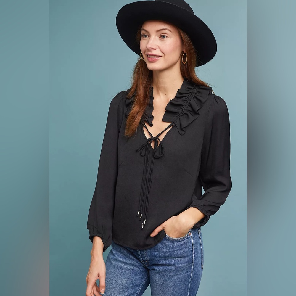 Anthropologie McGuire The Look of Love Black Top‎ Size S